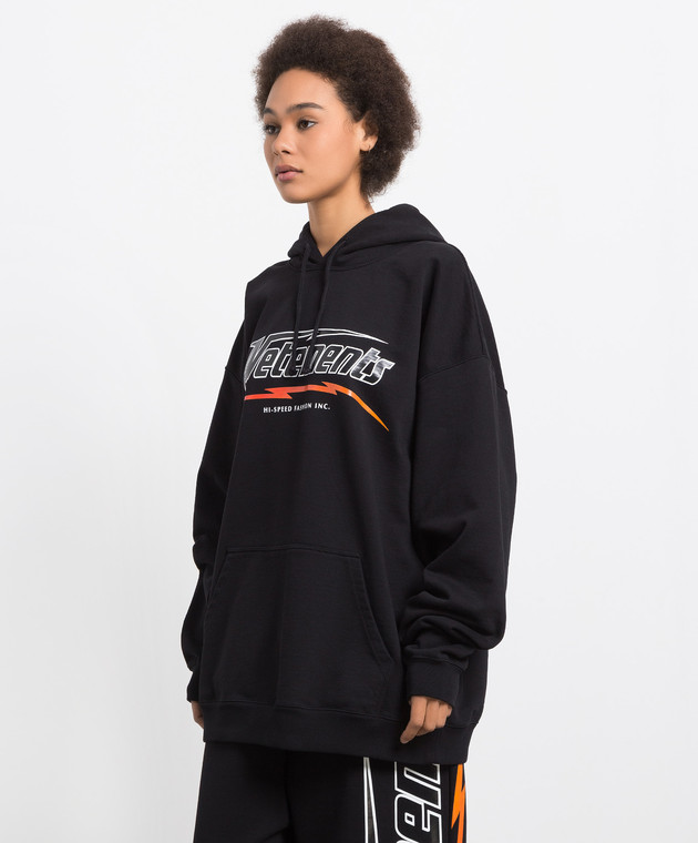 Vetements - Black hoodie with contrast slogan UA53HD100B - buy with Latvia  delivery at Symbol