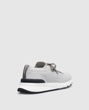 Brunello Cucinelli Серые текстильные кроссовки MZUPMBO252