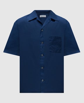 Alexander McQueen Синя сорочка з вишивкою логотипа 774941QNAAD