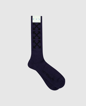 Off-White Фиолетовые носки с логотипом OMRA075S23KNI001