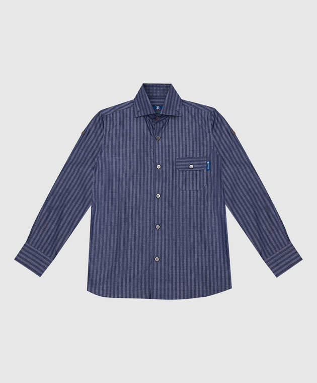 Stefano Ricci Children's blue striped shirt YC003190LJ1709