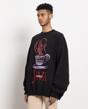 Vetements Черный свитшот с вышивкой UE54CW100B