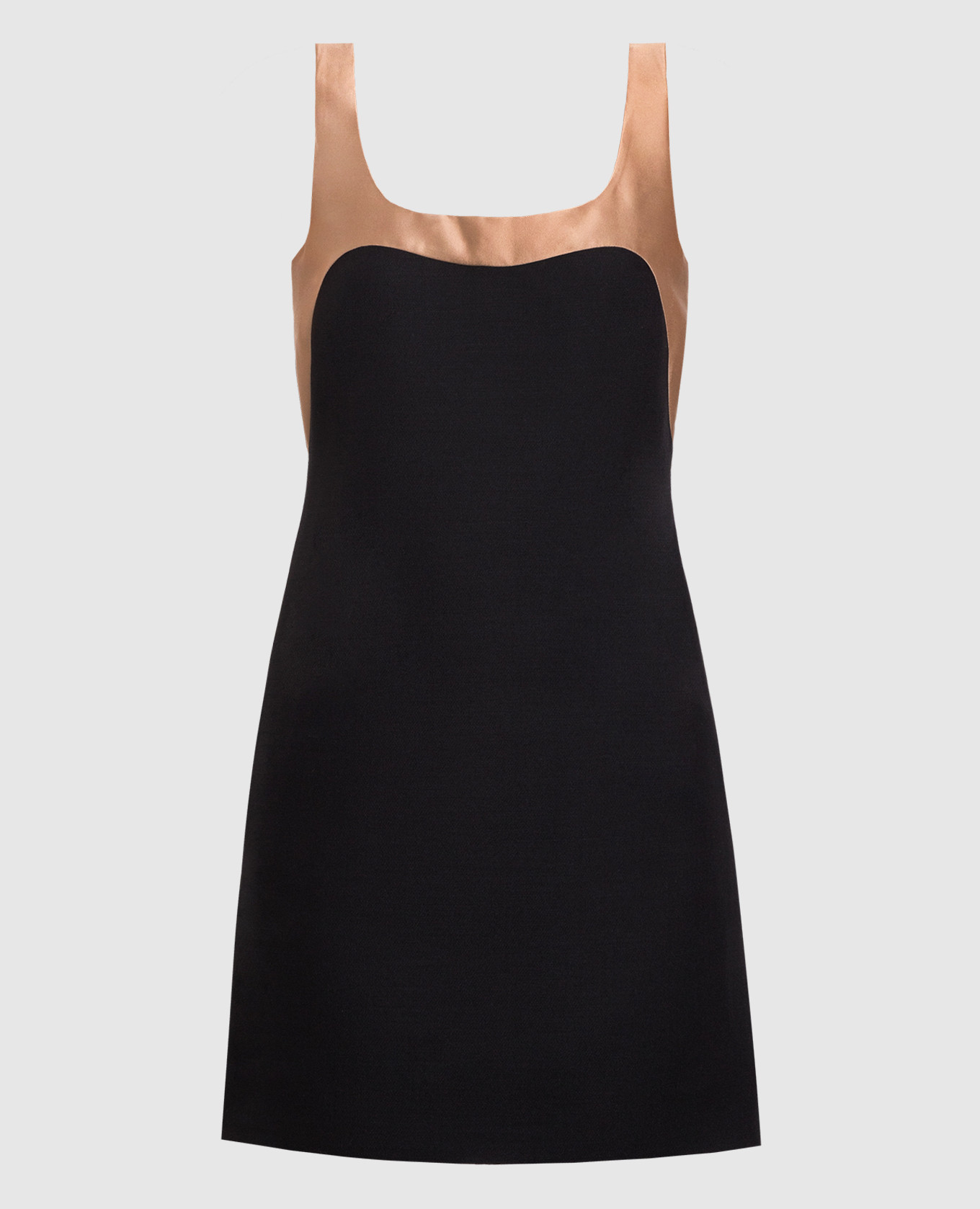 Черное платье-футляр из шерсти и шелка
