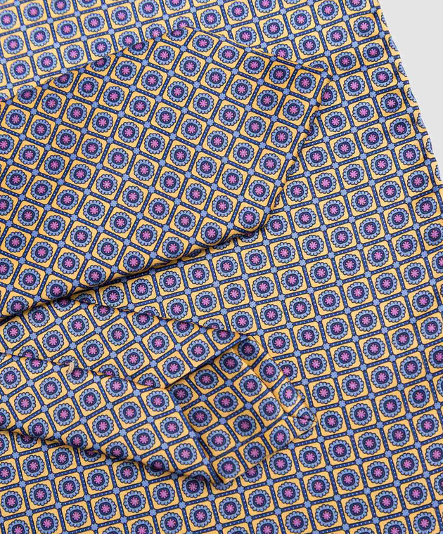 Stefano Ricci Children's silk set of a tie and a scarf in a geometric pattern YDX29003 image 4