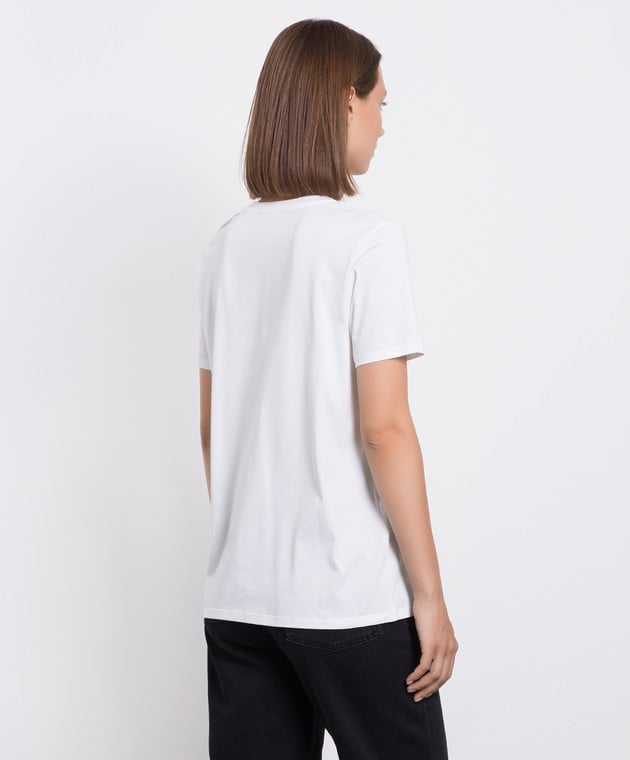 Balmain White t-shirt with logo BF1EF005BB02 image 4