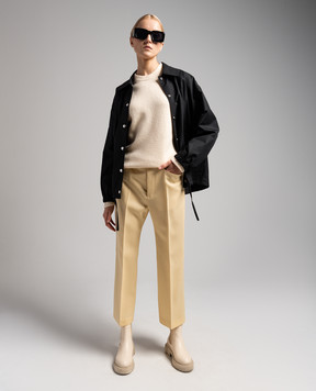 Jil Sander Жовті укорочені штани з вовни з ремінцем J02KA0157J40021