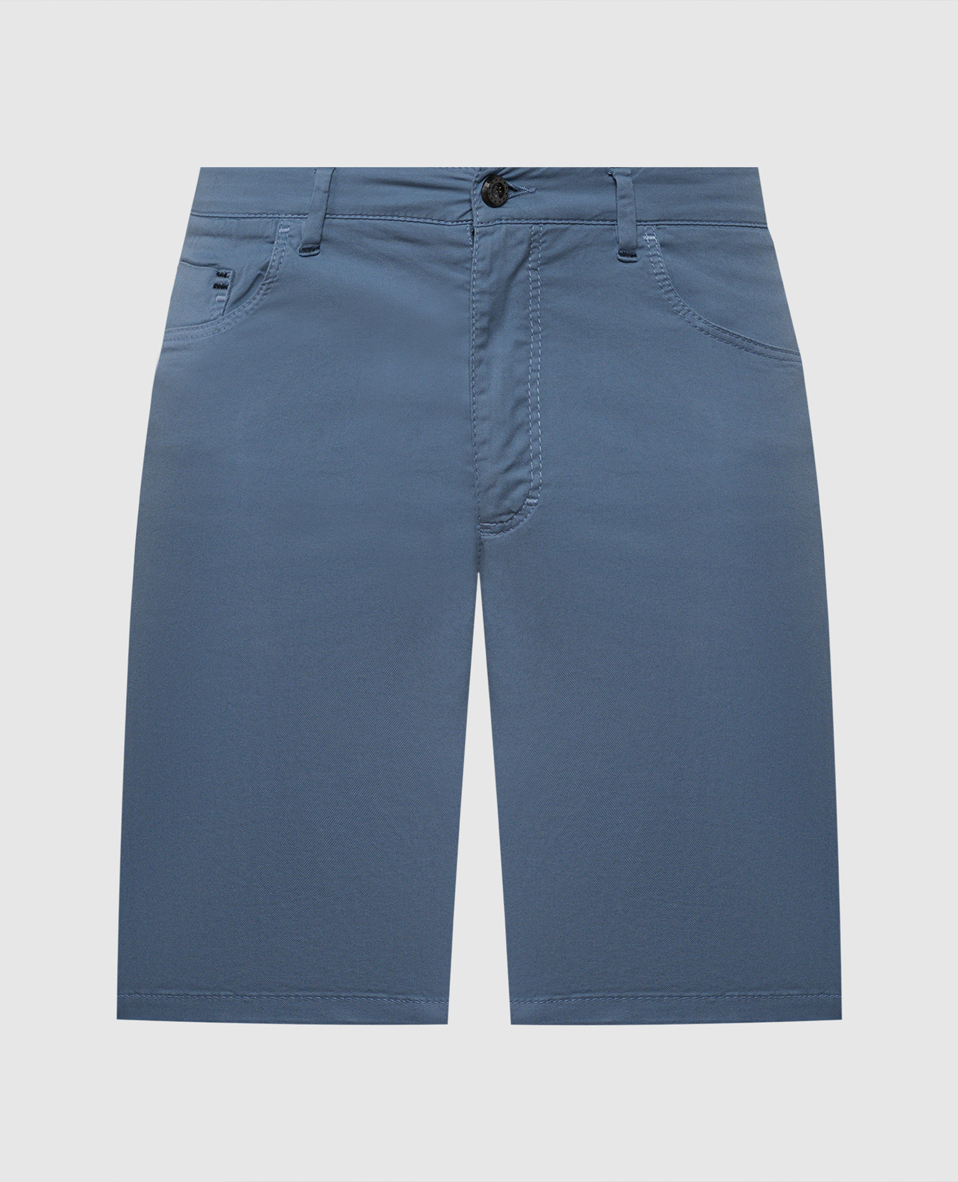 Blue shorts with embroidered logo emblem