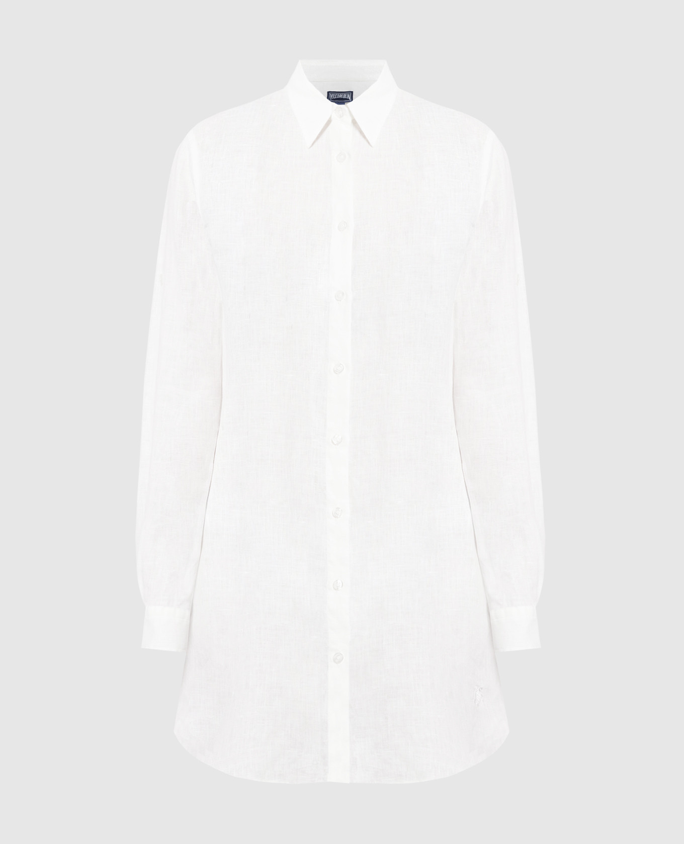 White Fragance linen shirt dress