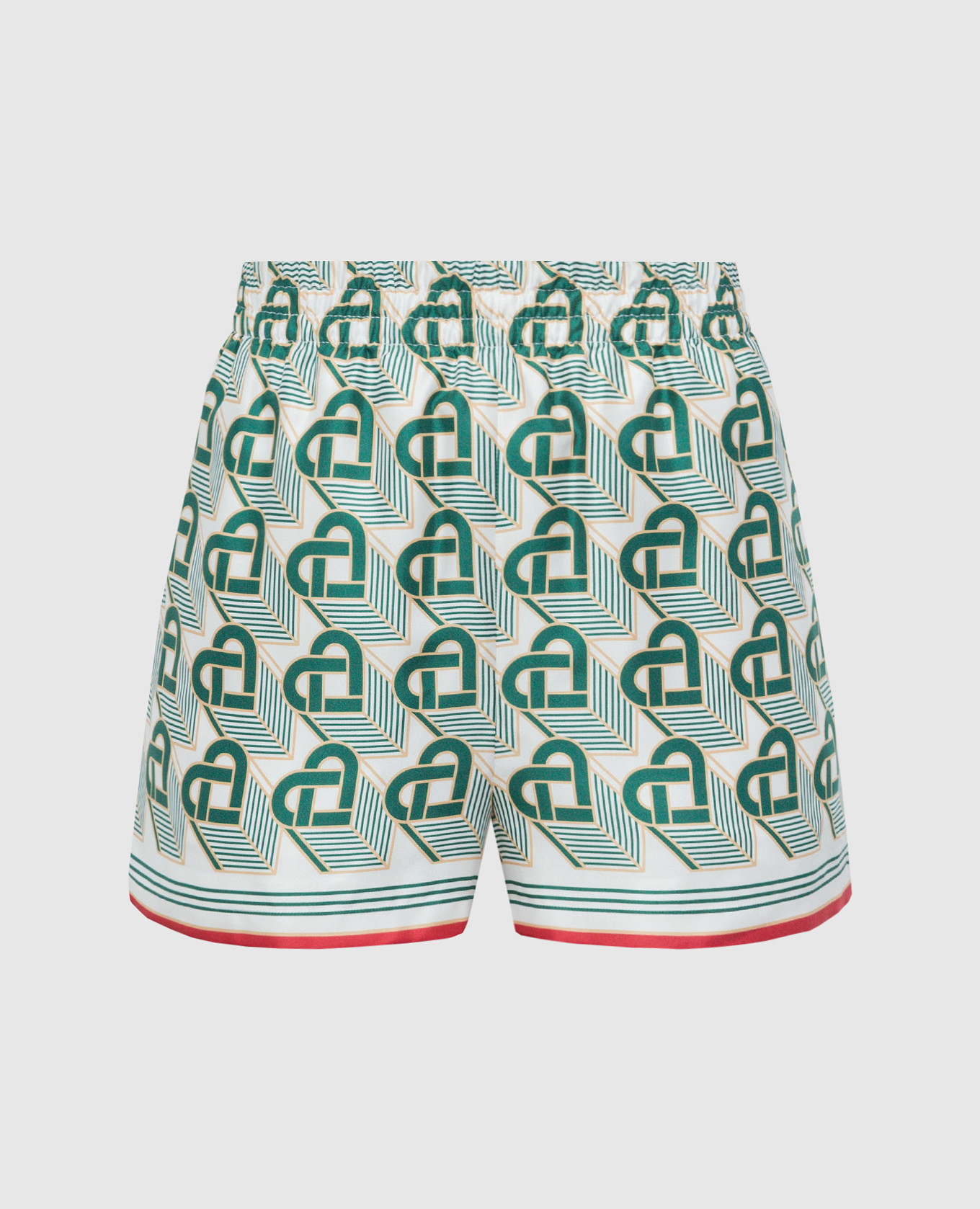 

Белые шорты из шелка в узоре Heart Monogram, Белый, Шорты