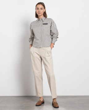Brunello Cucinelli Бежевые брюки MP126P8423