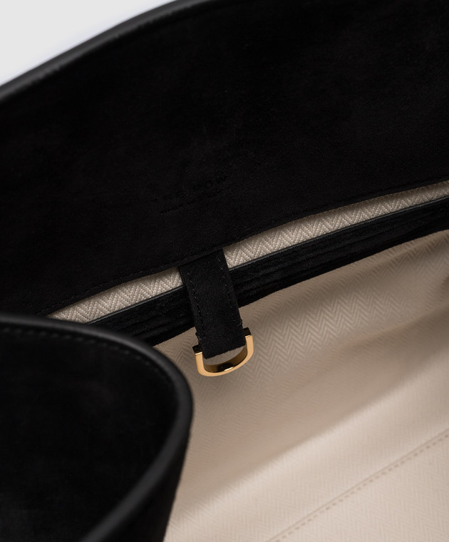 The Row Черная замшевая сумка-тоут Margaux W1255L25 изображение 4