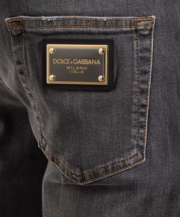 Dolce&Gabbana Gray slim jeans with a distressed effect GY07CDG8EV8 image 5