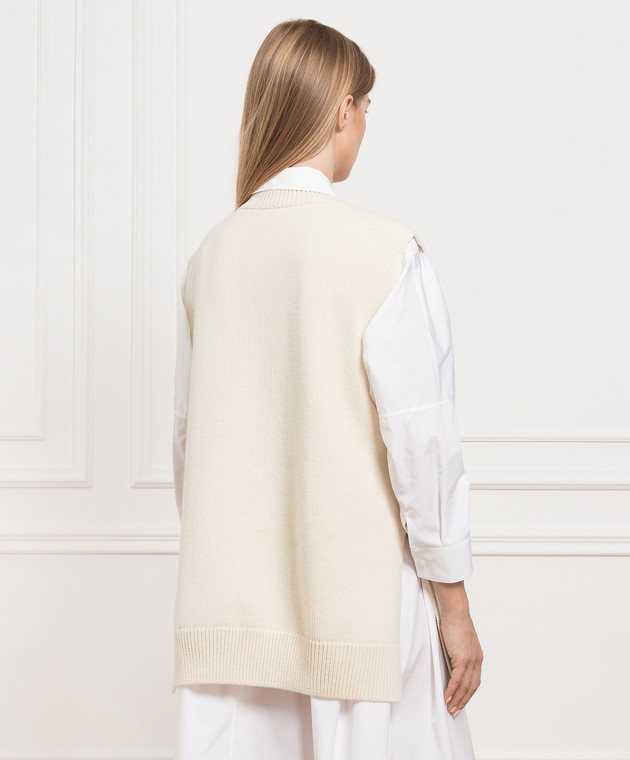Jil Sander Светло-бежевый жилет из шерсти J02GP0049J14512 изображение 4
