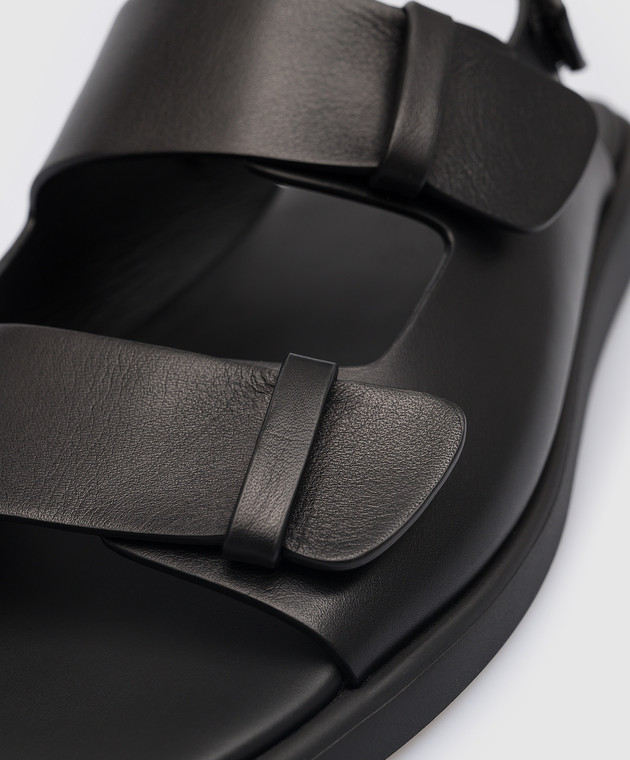 Doucal's Black leather sandals DU3030MYKOUF055 изображение 5