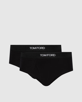 Tom Ford Набор черных слепых трусов с узором логотипа. T4XC11040