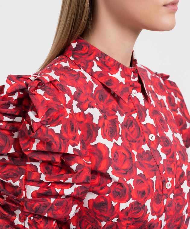 Carolina Herrera Червона блузка в квітковий принт R2211N210RCT зображення 5