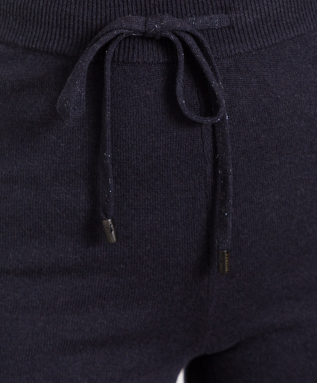 Peserico Темно-сині штани вільного крою з ланцюжком моніллю S94026F12K09018 зображення 5