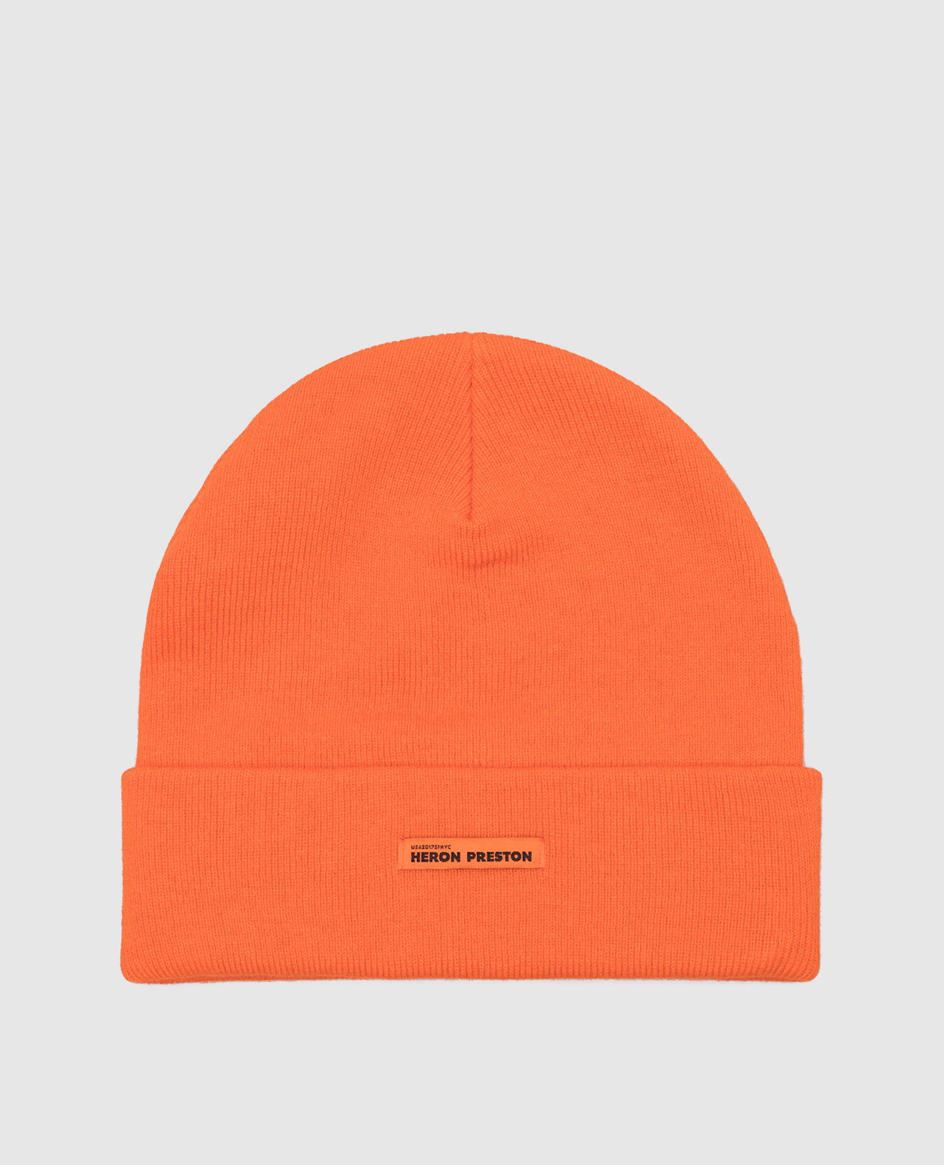 Оранжевая шапка из шерсти с логотипом