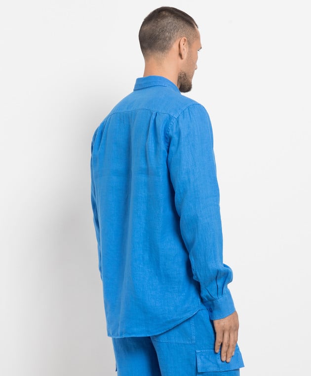 Vilebrequin Caroubis blue linen shirt CRSH9U10 image 4