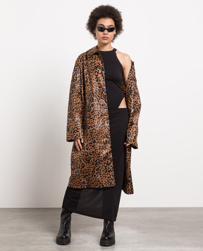 Vetements Коричневий плащ в леопардовий принт UE54CO120L