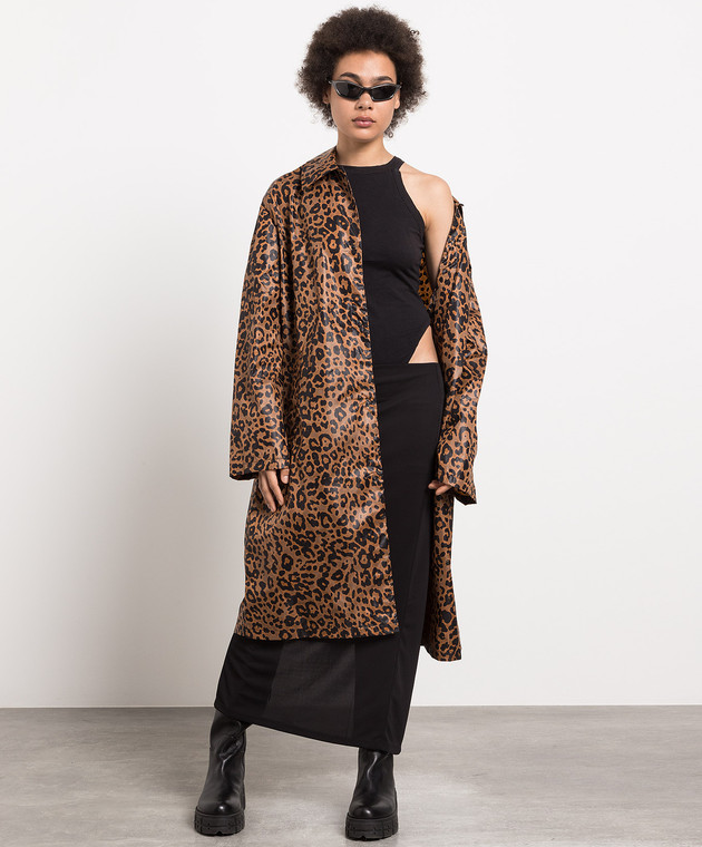 Vetements Brown raincoat in leopard print UE54CO120L image 2