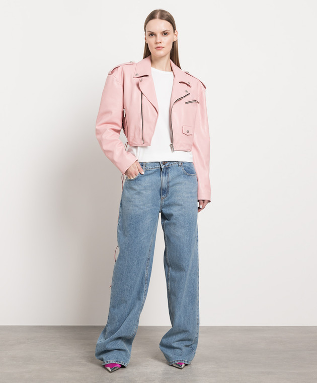 Magda Butrym Розовая кожаная косуха 135423 изображение 2