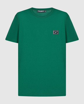 Dolce&Gabbana Зелена футболка з патчем логотипа G8PT1TG7F2I