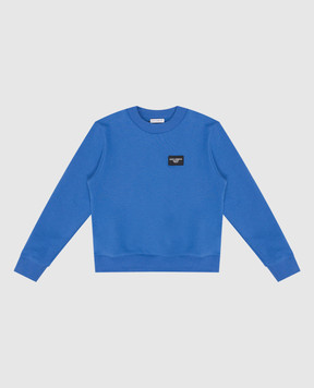 Dolce&Gabbana Детский синий свитшот с логотипом L4JWIFG7M4R46