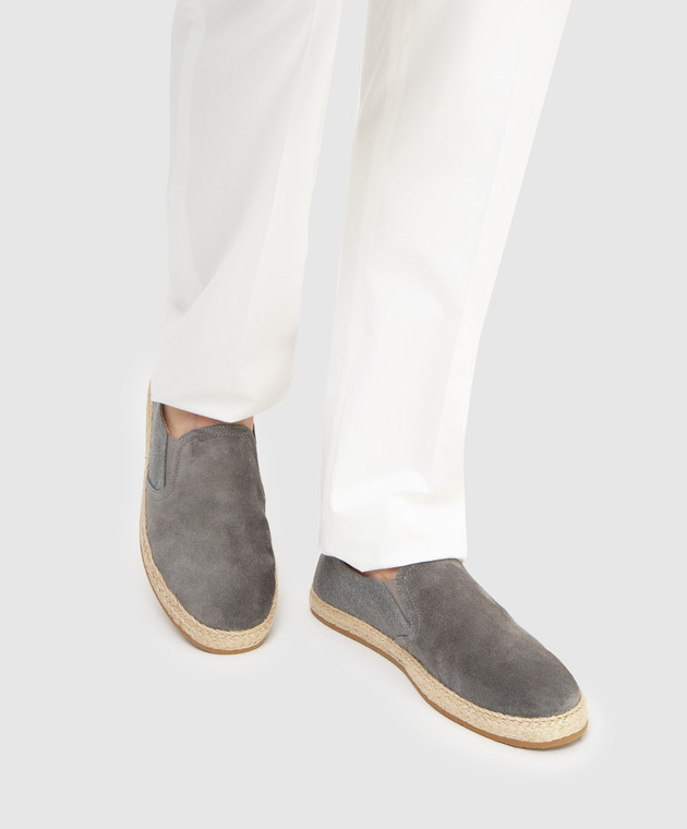 Brunello Cucinelli Серые комбинированные эспадрильи MZUCLGI837 изображение 2
