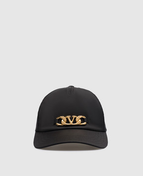 Valentino Black cap with metal VLogo Chain logo 2W2HDA88JBI