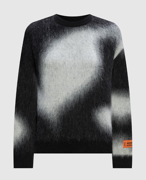 Heron Preston Черный свитер в абстрактный узор HWHE016F23KNI001