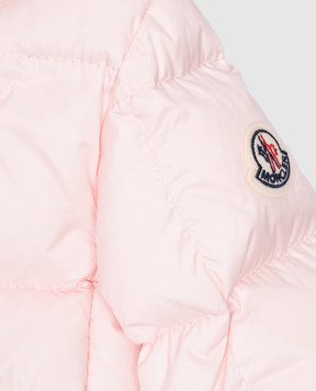 Moncler ENFANT Детский розовый пуховик с логотипом 1C00004595FE