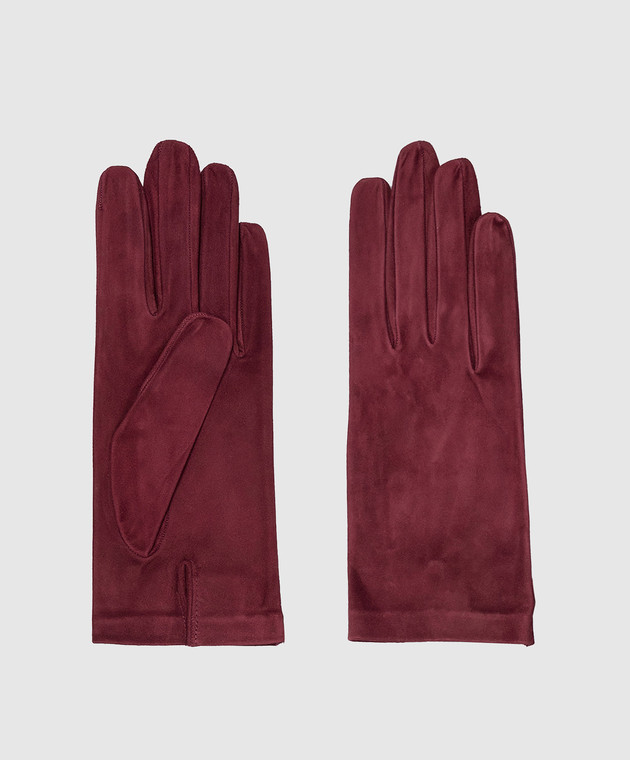 Sermoneta Gloves Burgundy suede gloves 305A image 3