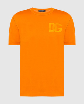 Dolce&Gabbana Оранжевая футболка с вышивкой логотипа DG G8OL6ZG7C8G
