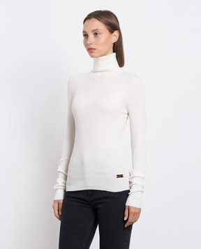 Balmain Белый гольф из шерсти с логотипом BF1KH035KE93