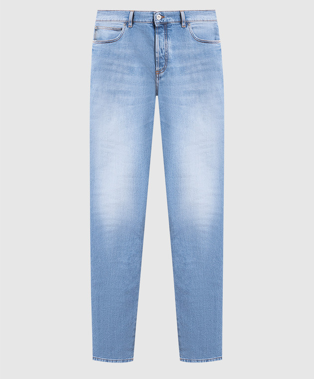Balmain Blue jeans with a distressed effect AH1MG000DC99