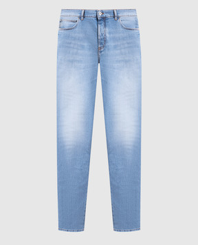 Balmain Блакитні джинси з ефектом потертості AH1MG000DC99