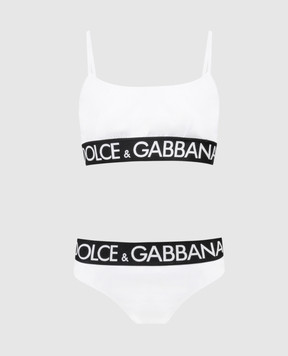 Dolce&Gabbana Білий купальник з логотипом O8B80JONP71