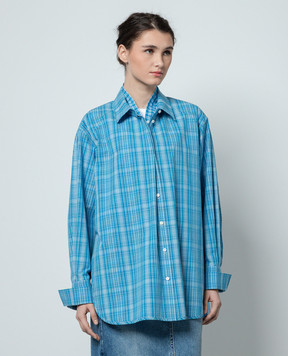 Juun.j Синяя рубашка в клеточку JW4164W00P