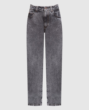 Brunello Cucinelli Сірі джинси з ланцюжком моніль MA095P5595