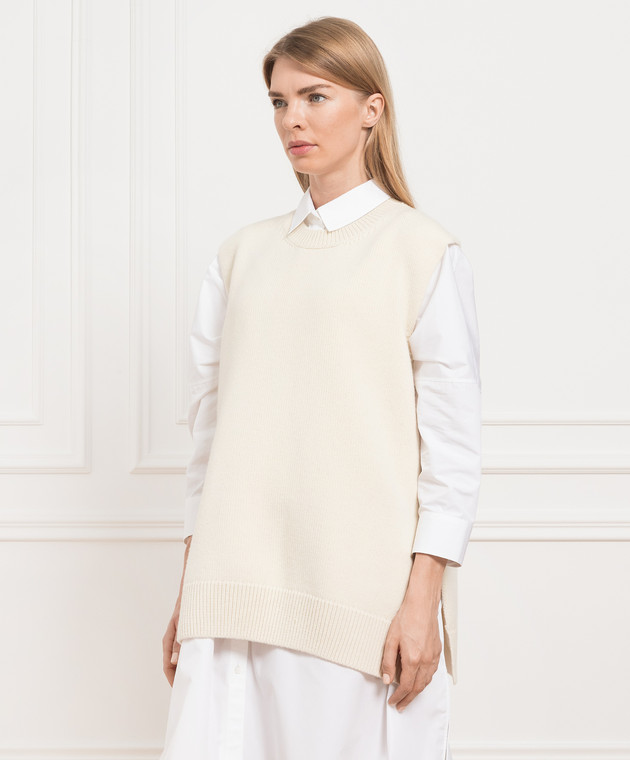 Jil Sander Светло-бежевый жилет из шерсти J02GP0049J14512 изображение 3