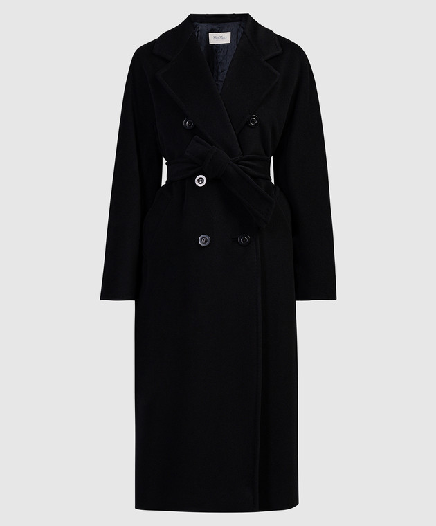 Max Mara Black double-breasted Madame coat in wool and cashmere MADAME