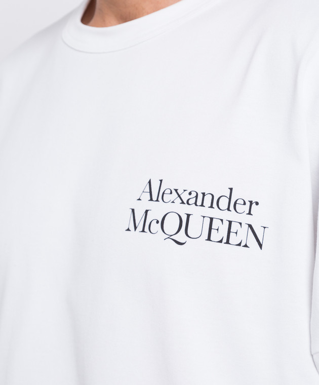 Alexander McQueen White t-shirt with a contrast print of the Exploded logo 750655QVZ06 image 5