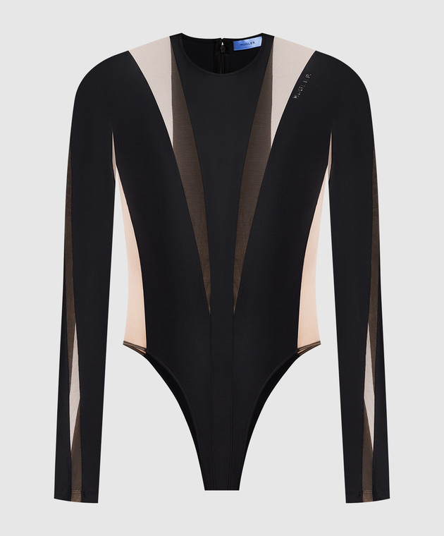 Thierry Mugler - Черное боди с прозрачными вставками 23S1BO0156842