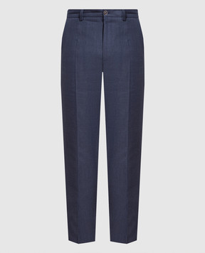 Dolce&Gabbana Синие брюки из льна GY6IETFU4LF