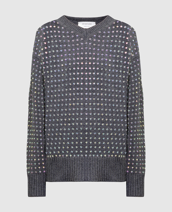 Uta gray pullover with crystals