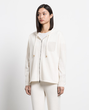 Peserico Білий кардиган з вовни, шовку та кашеміру S99284F12B9018