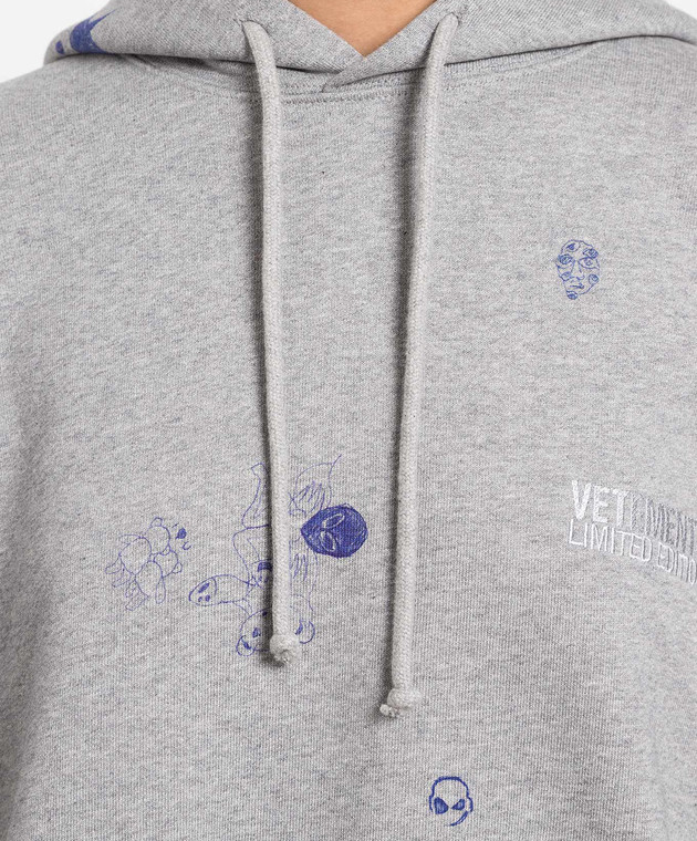 Vetements Gray hoodie with logo print UE54HD480G image 5