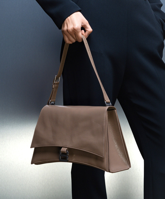 Balenciaga - Коричневая кожаная сумка Crush 7654662AAR2 купить в
