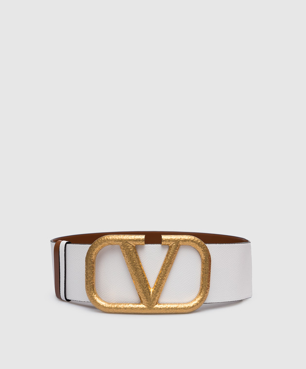 Valentino Reversible leather belt with metal VLogo Signature XW2T0S10TAL image 3